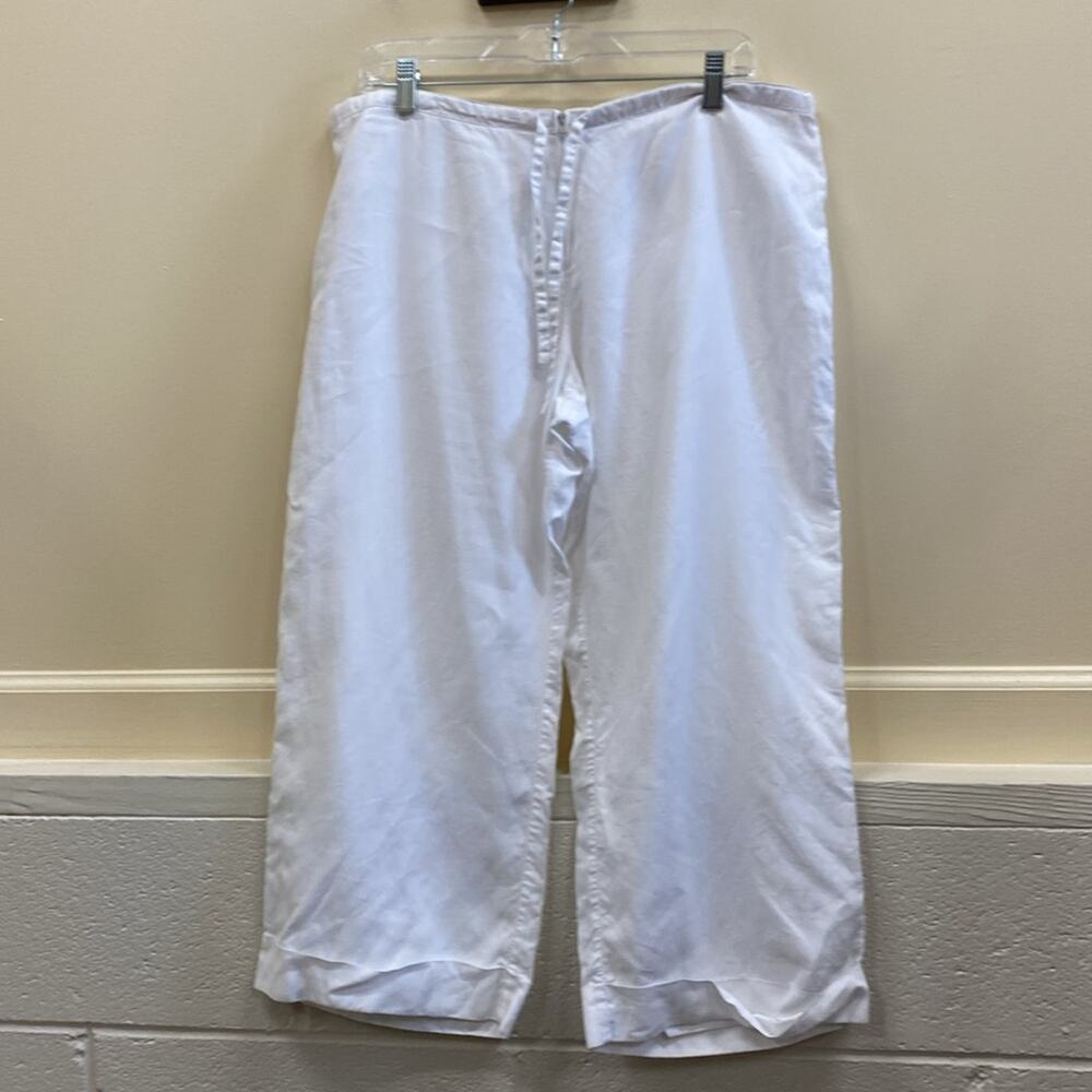 Cleopatra women’s size large white cropped linen lined pants